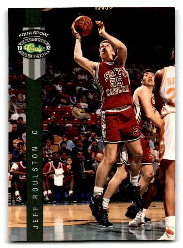 Original gloss of a Basketball trading card from the 1992 Classic Four Sport series featuring Jeff Roulston