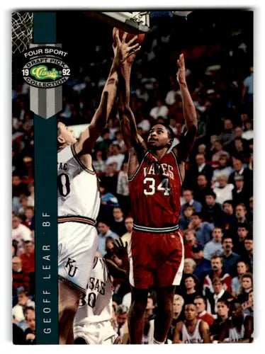 Basketball trading card from 1992 Classic Four Sport series featuring Geoff Lear