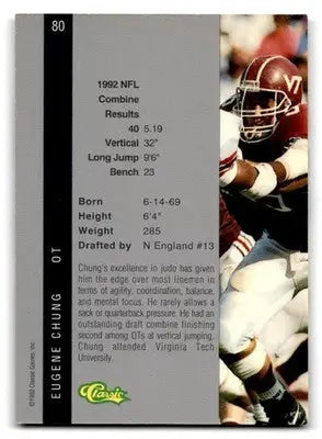 1992 Classic Four Sport #80 Eugene Chung - Football Card Single
