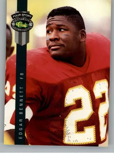 Original gloss Edgar Bennett football card from 1992 Classic Four Sport series