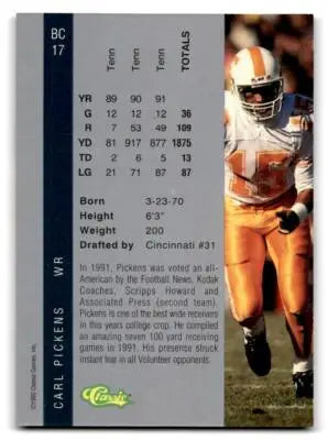1992 Classic Four Sport #BC17 Carl Pickens Bonus Cards - Football Card Single