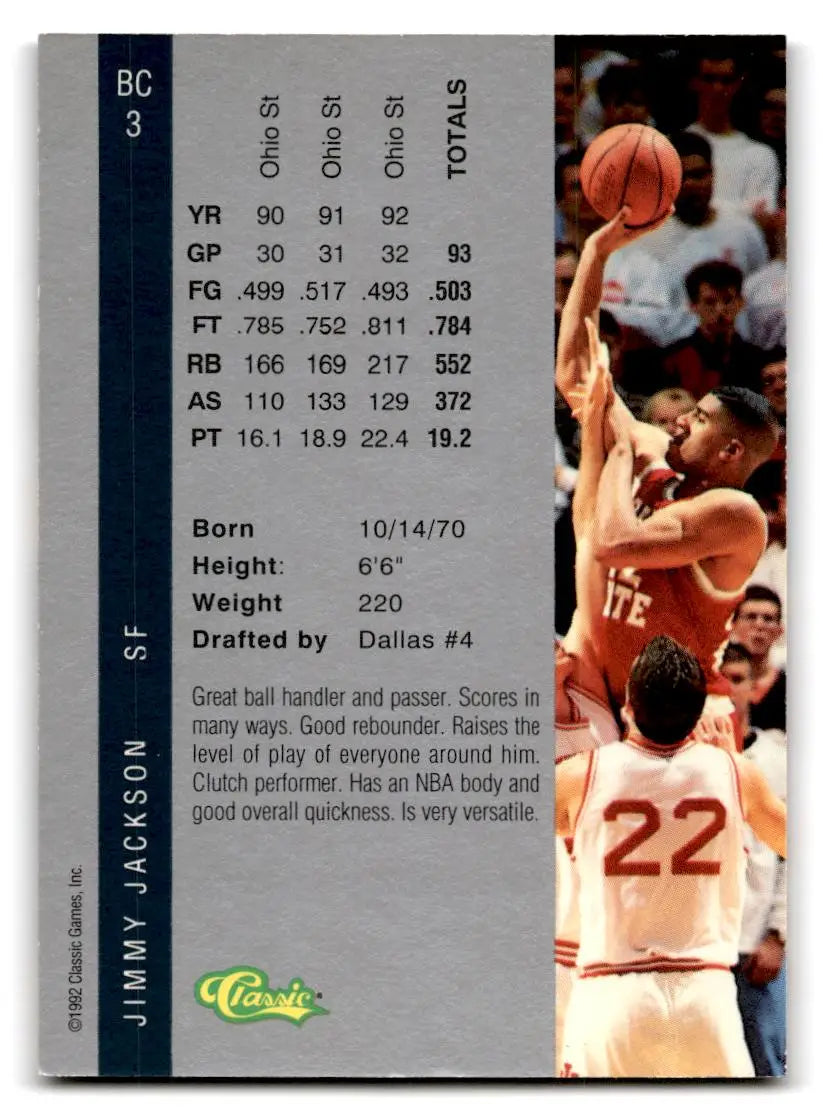 1992 Classic Four Sport #BC3 Jimmy Jackson Bonus Cards - Other
