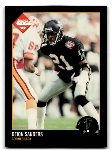 Deion Sanders football card with original gloss from 1992 Collector’s Edge NM-MT