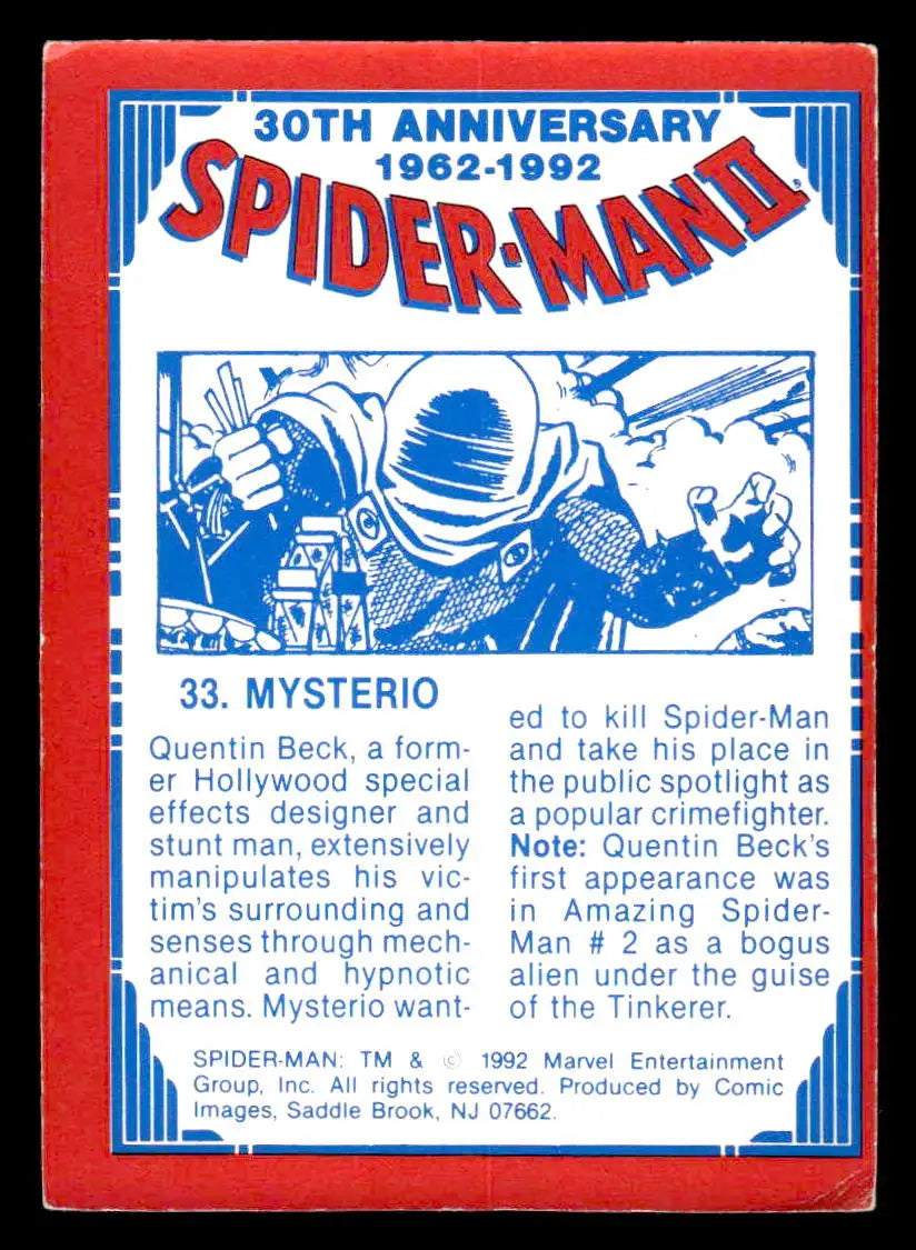 1992 Comic Images Spider-Man II: 30th Anniversary 1962-1992 #33 Mysterio - Comic Book