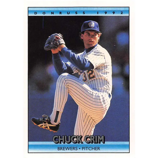 1992 Donruss #103 Chuck Crim NM-MT Milwaukee Brewers Baseball Card - Baseball Card Single