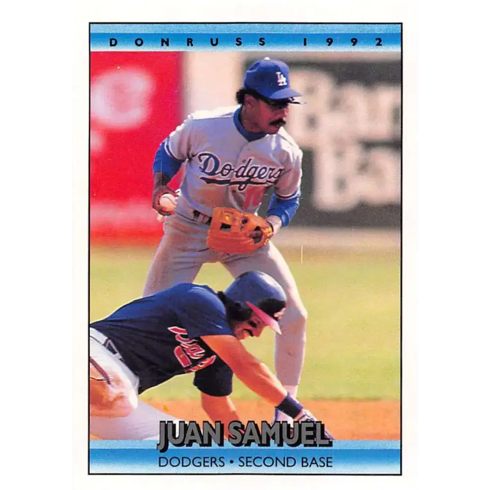 1992 Donruss #105 Juan Samuel NM-MT Los Angeles Dodgers Baseball Card - Baseball Card Single
