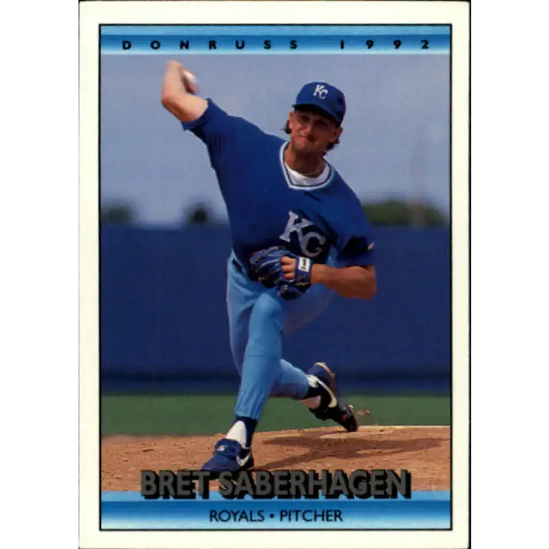 1992 Donruss #128 Bret Saberhagen NM-MT Kansas City Royals Baseball Card - Baseball Card Single
