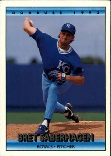Original gloss of Bret Saberhagen baseball card 1992 Donruss #128 NM-MT Royals