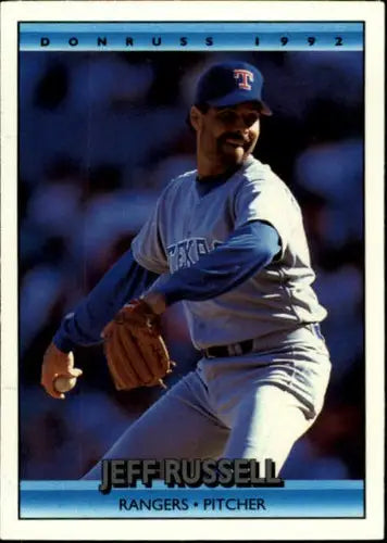 Original gloss Jeff Russell baseball card from 1992 Donruss #129 Rangers webpage