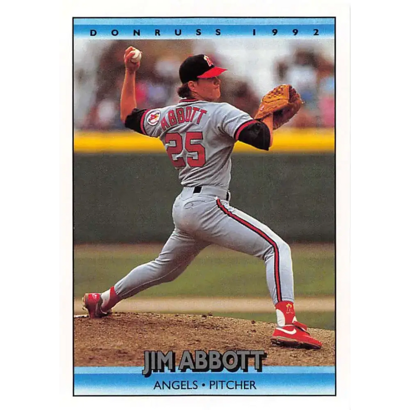 1992 Donruss #130 Jim Abbott NM-MT California Angels Baseball Card - Baseball Card Single