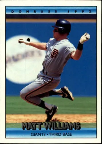 1992 Donruss Matt Williams NM-MT baseball card featuring Matt Williams of the San Francisco Giants at third base