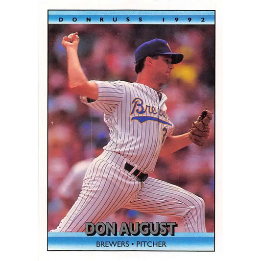 1992 Donruss #140 Don August NM-MT Milwaukee Brewers Baseball Card - Baseball Card Single
