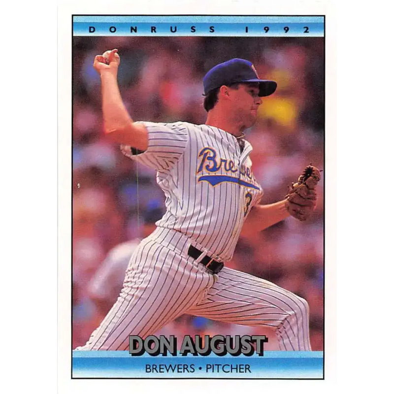 1992 Donruss #140 Don August NM-MT Milwaukee Brewers Baseball Card - Baseball Card Single