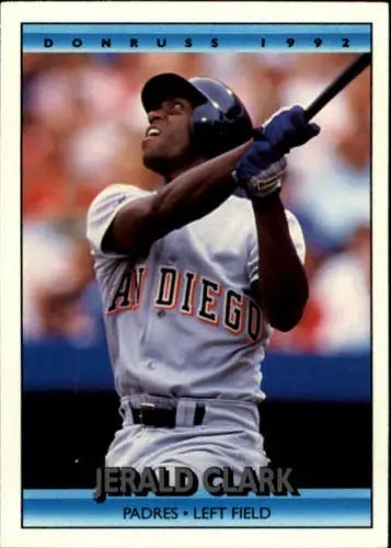 Original gloss Jerald Clark baseball card from 1992 Donruss #144 Padres collection
