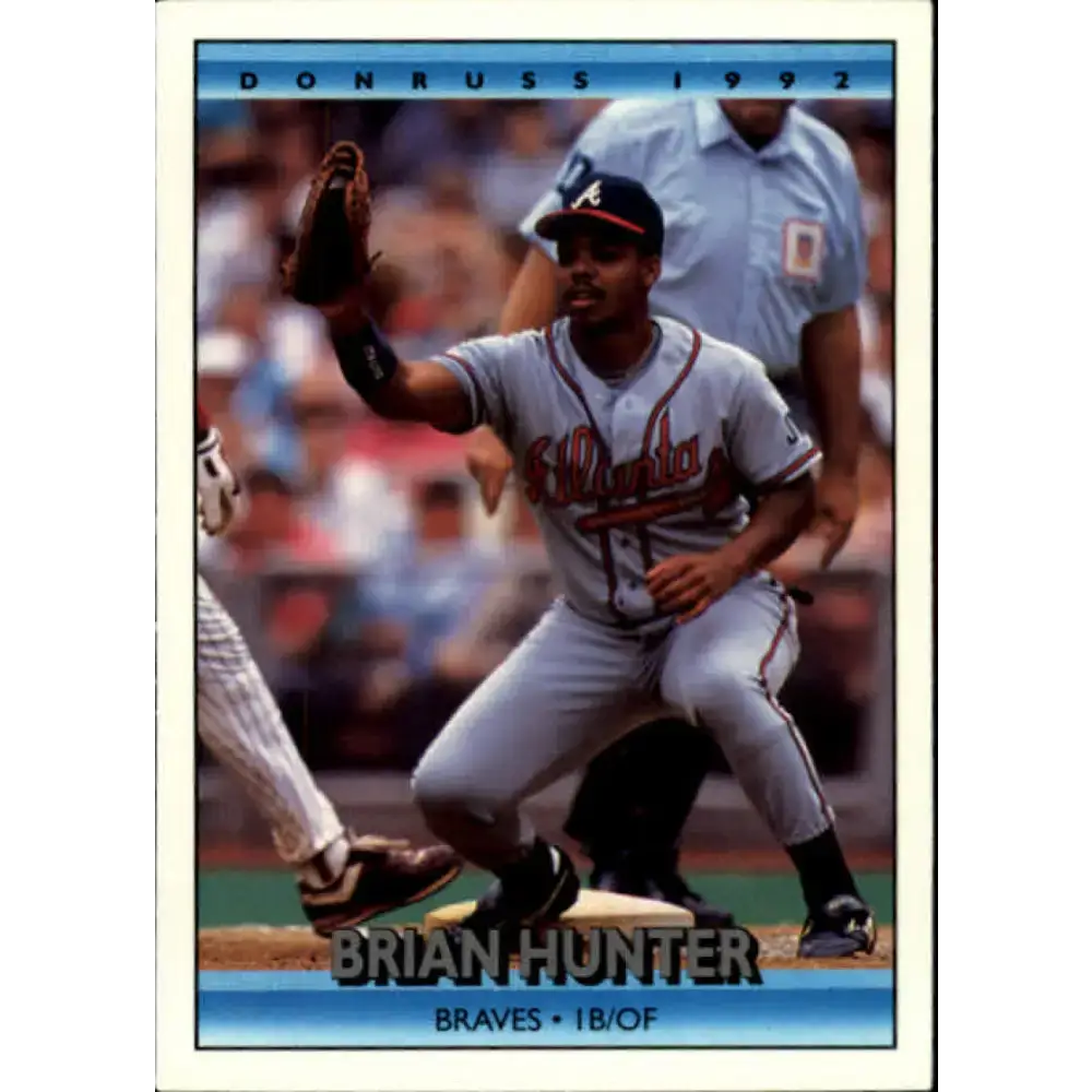1992 Donruss #163 Brian Hunter NM-MT Atlanta Braves Baseball Card - Baseball Card Single