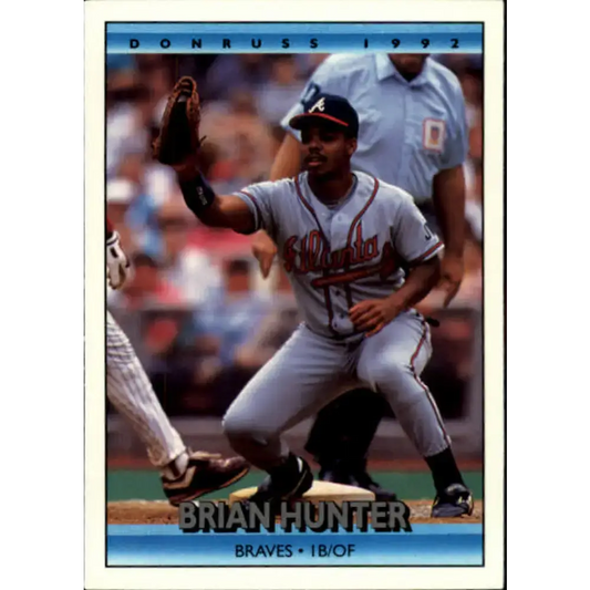 1992 Donruss #163 Brian Hunter NM-MT Atlanta Braves Baseball Card - Baseball Card Single