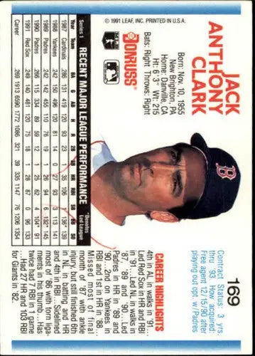 Original gloss 1992 Donruss Jack Clark baseball card featuring Jack Clark and Simply Sandoval