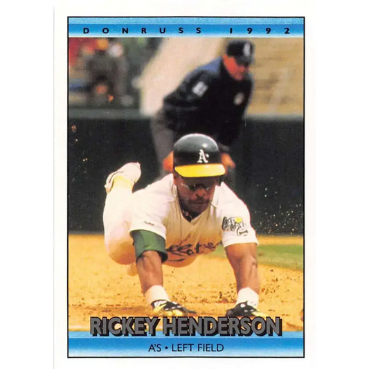 1992 Donruss #193 Rickey Henderson NM-MT Oakland Athletics Baseball Card - Baseball Card Single