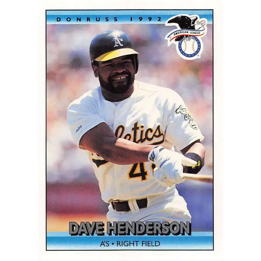 1992 Donruss #21 Dave Henderson AS NM-MT Oakland Athletics Baseball Card - Baseball Card Single