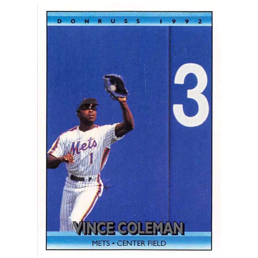 1992 Donruss #218 Vince Coleman NM-MT New York Mets Baseball Card - Baseball Card Single