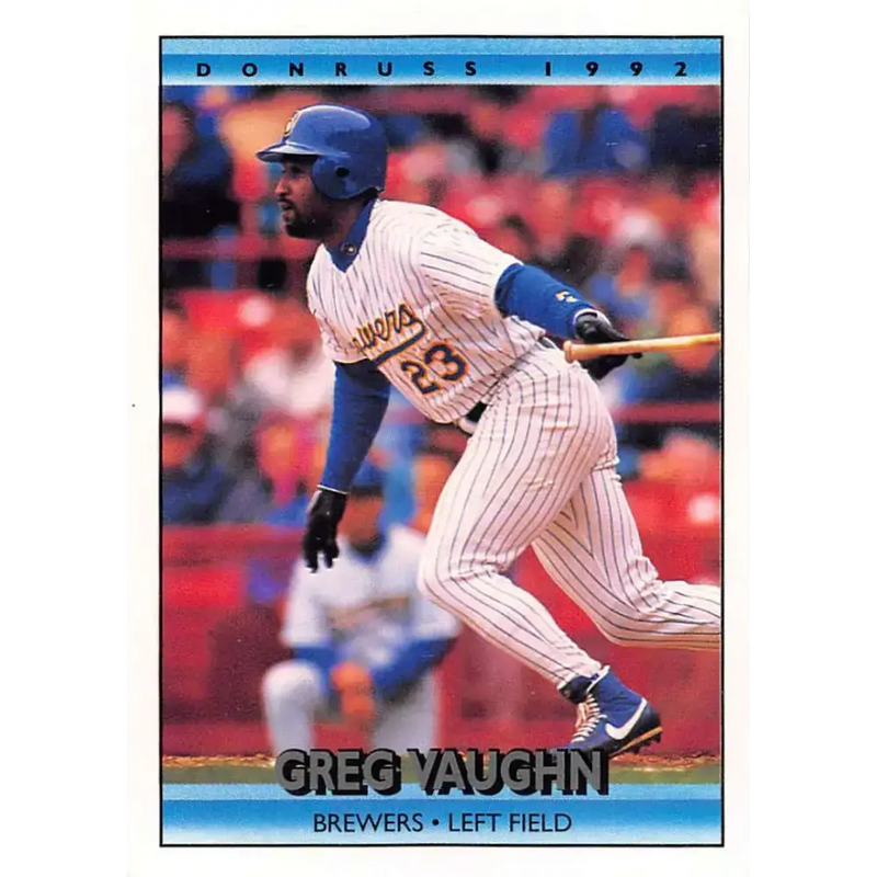 1992 Donruss #224 Greg Vaughn NM-MT Milwaukee Brewers Baseball Card - Baseball Card Single