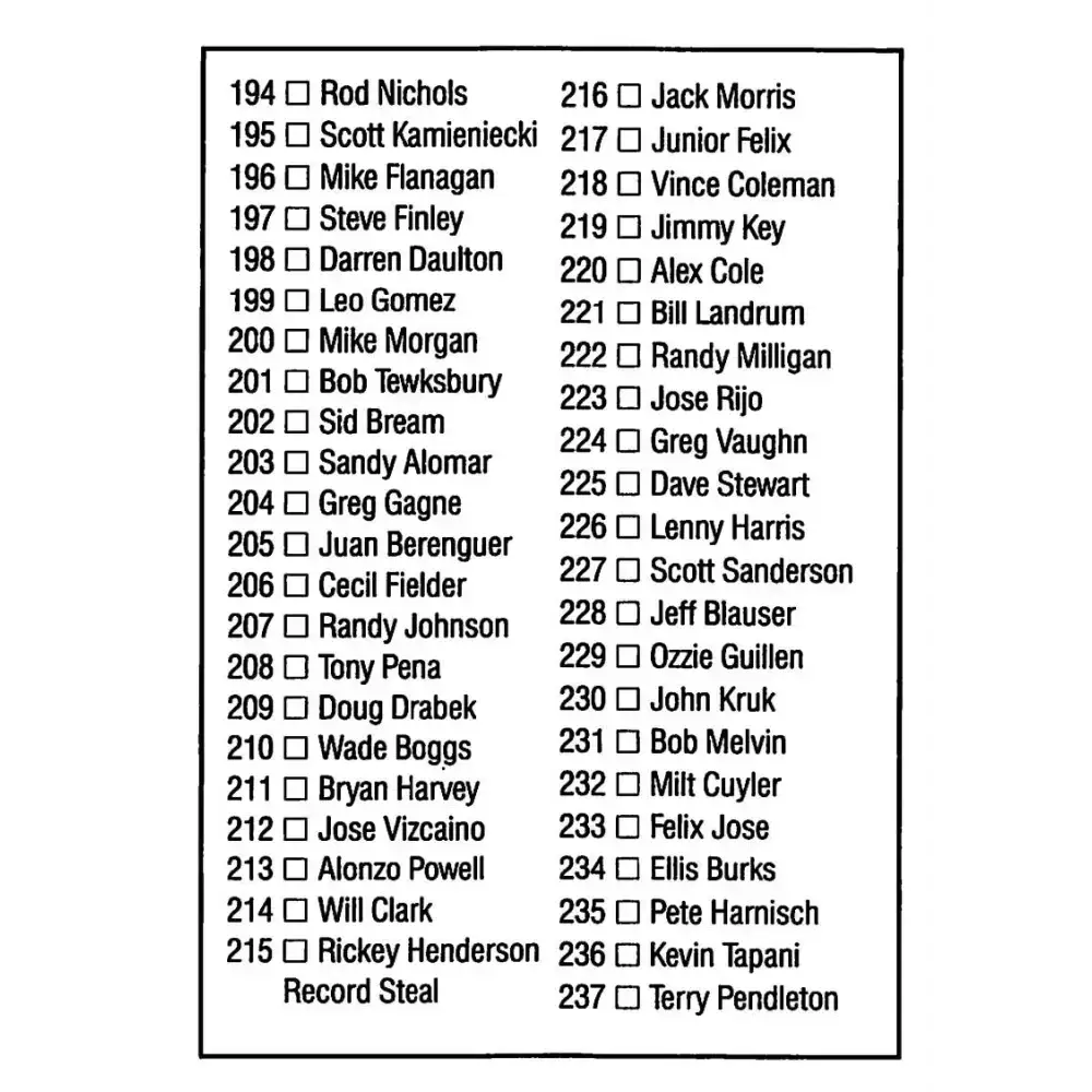 1992 Donruss #240 Checklist 158-237 NM-MT Checklist Baseball Card - Baseball Card Single