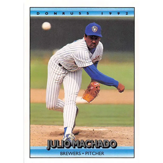 1992 Donruss #262 Julio Machado NM-MT Milwaukee Brewers Baseball Card - Baseball Card Single