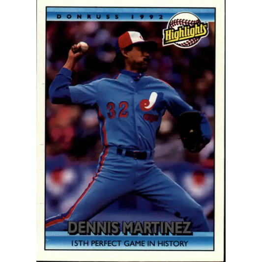 1992 Donruss #276 Dennis Martinez HL NM-MT Montreal Expos Baseball Card - Baseball Card Single
