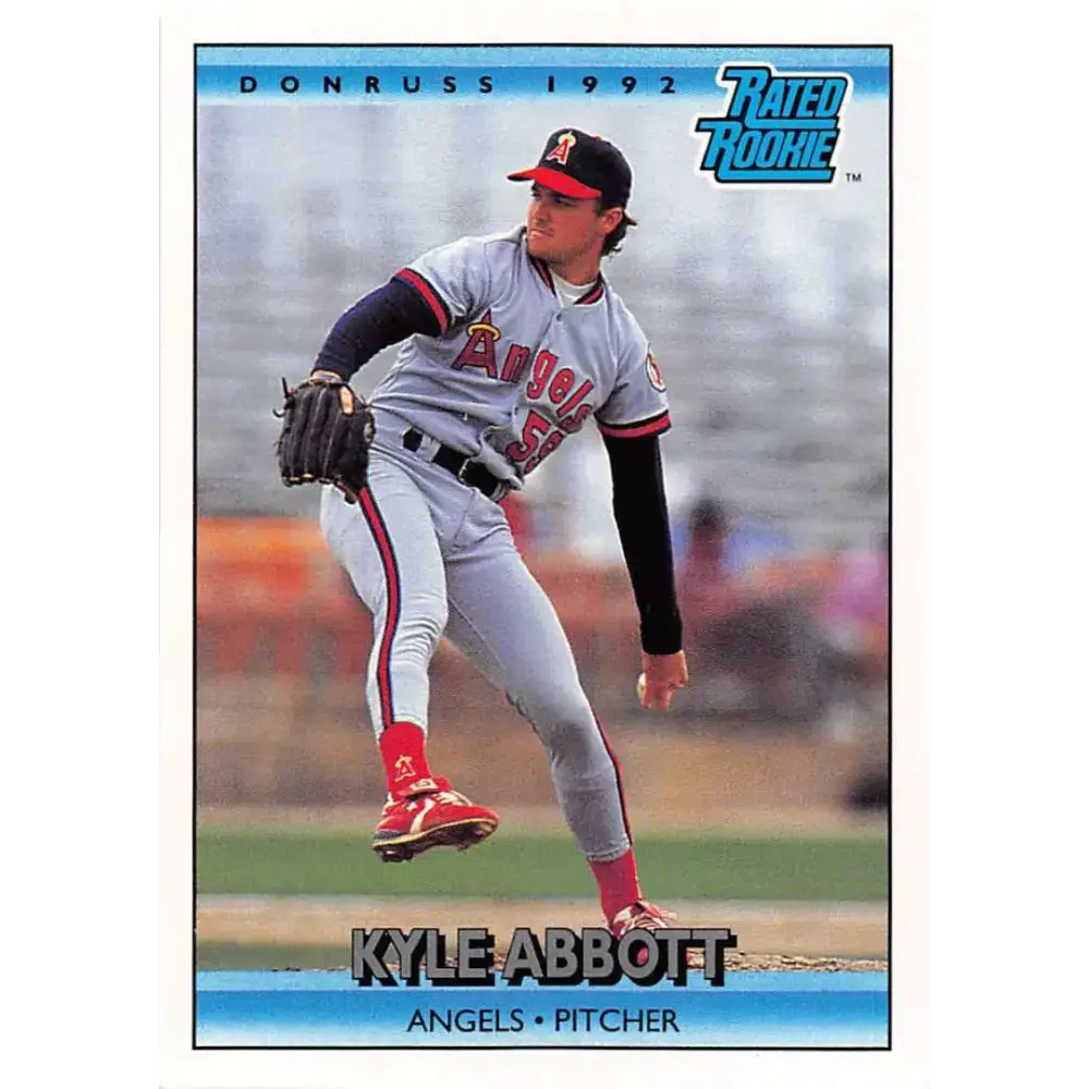 1992 Donruss #3 Kyle Abbott RR NM-MT California Angels Baseball Card - Baseball Card Single