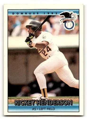 1992 Donruss #30 Rickey Henderson Oakland Athletics Baseball Cards E ID:63179 - Baseball Card Single