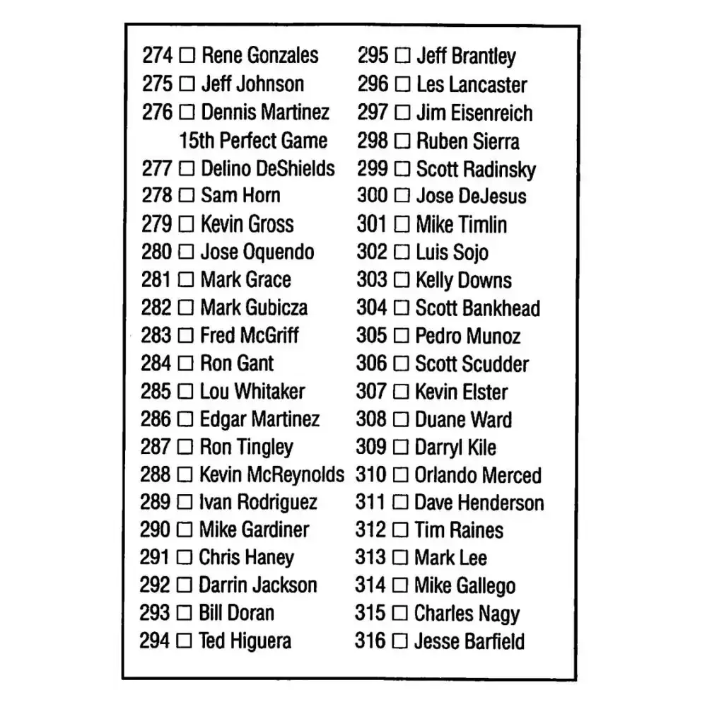 1992 Donruss #320 Checklist 238-316 NM-MT Checklist Baseball Card - Baseball Card Single