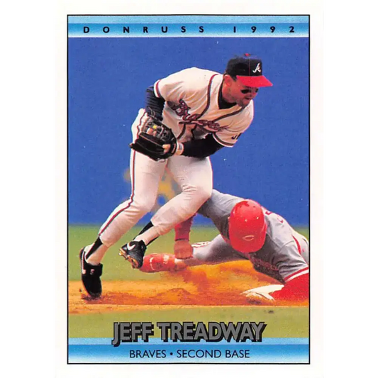 1992 Donruss #324 Jeff Treadway NM-MT Atlanta Braves Baseball Card - Baseball Card Single