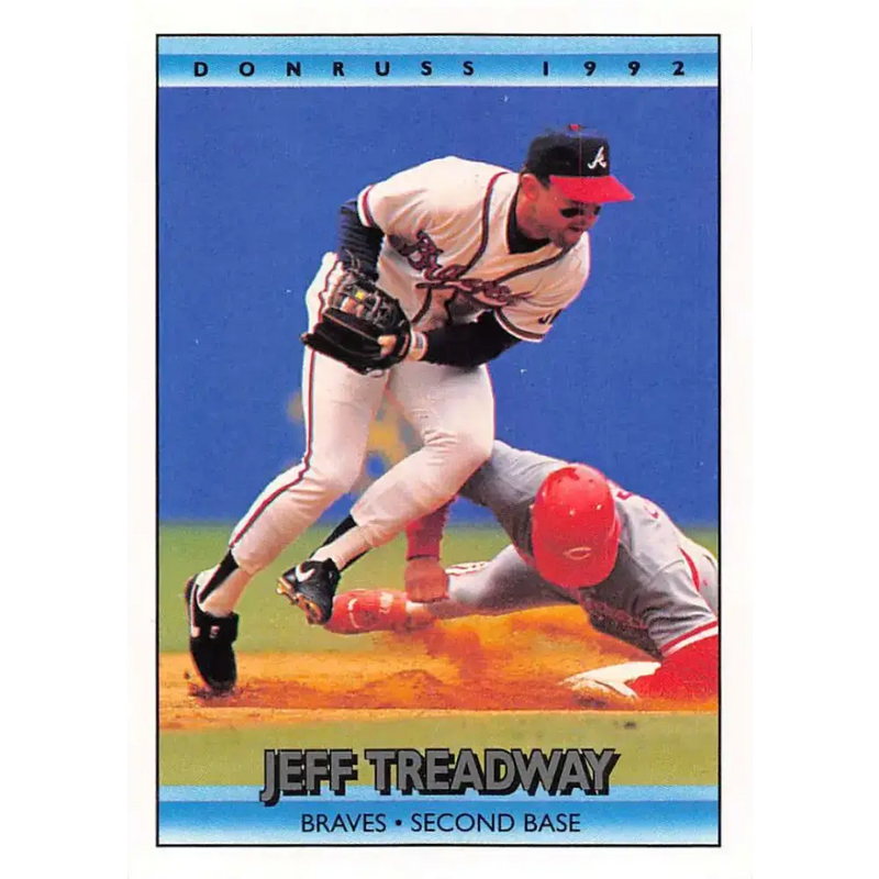 1992 Donruss #324 Jeff Treadway NM-MT Atlanta Braves Baseball Card - Baseball Card Single
