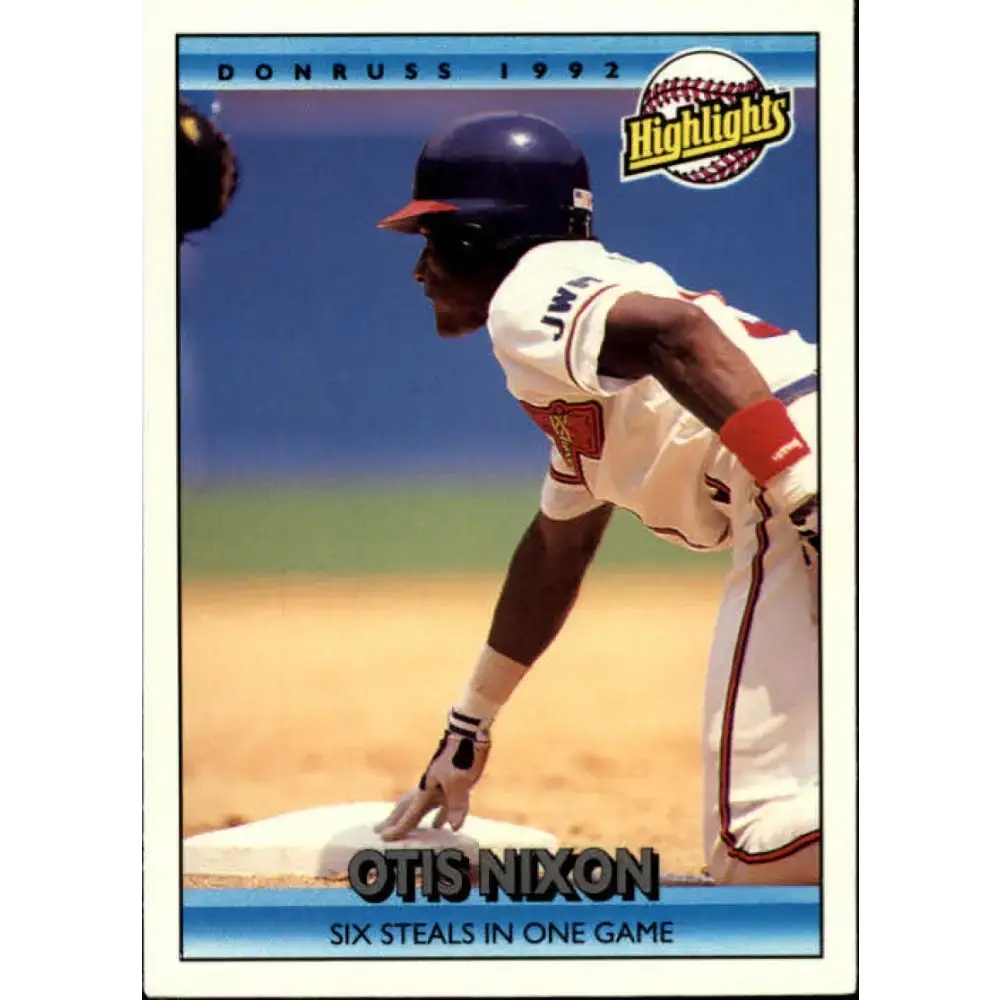 1992 Donruss #33 Otis Nixon HL NM-MT Atlanta Braves Baseball Card - Baseball Card Single