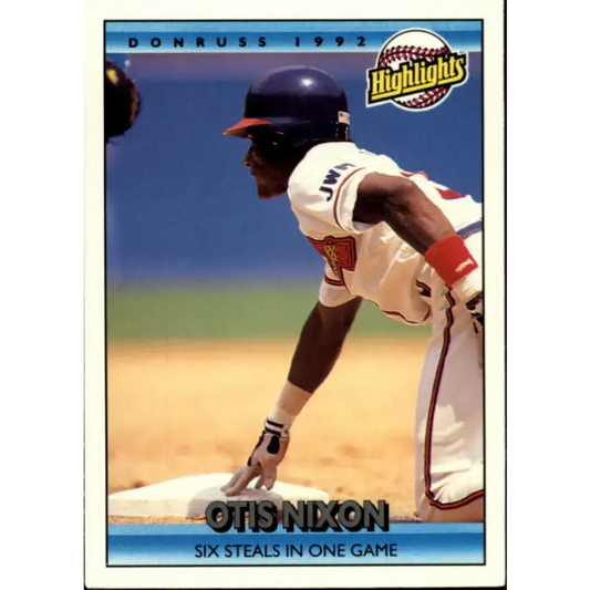 1992 Donruss #33 Otis Nixon HL NM-MT Atlanta Braves Baseball Card - Baseball Card Single