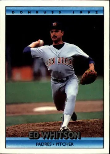 Original gloss Ed Whitson NM-MT Padres baseball card from 1992 Donruss #380