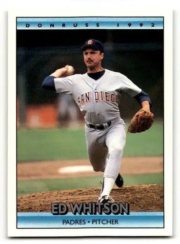 Original gloss Ed Whitson San Diego Padres baseball card from 1992 Donruss series