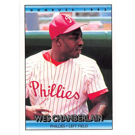 1992 Donruss #384 Wes Chamberlain NM-MT Philadelphia Phillies Baseball Card - Baseball Card Single