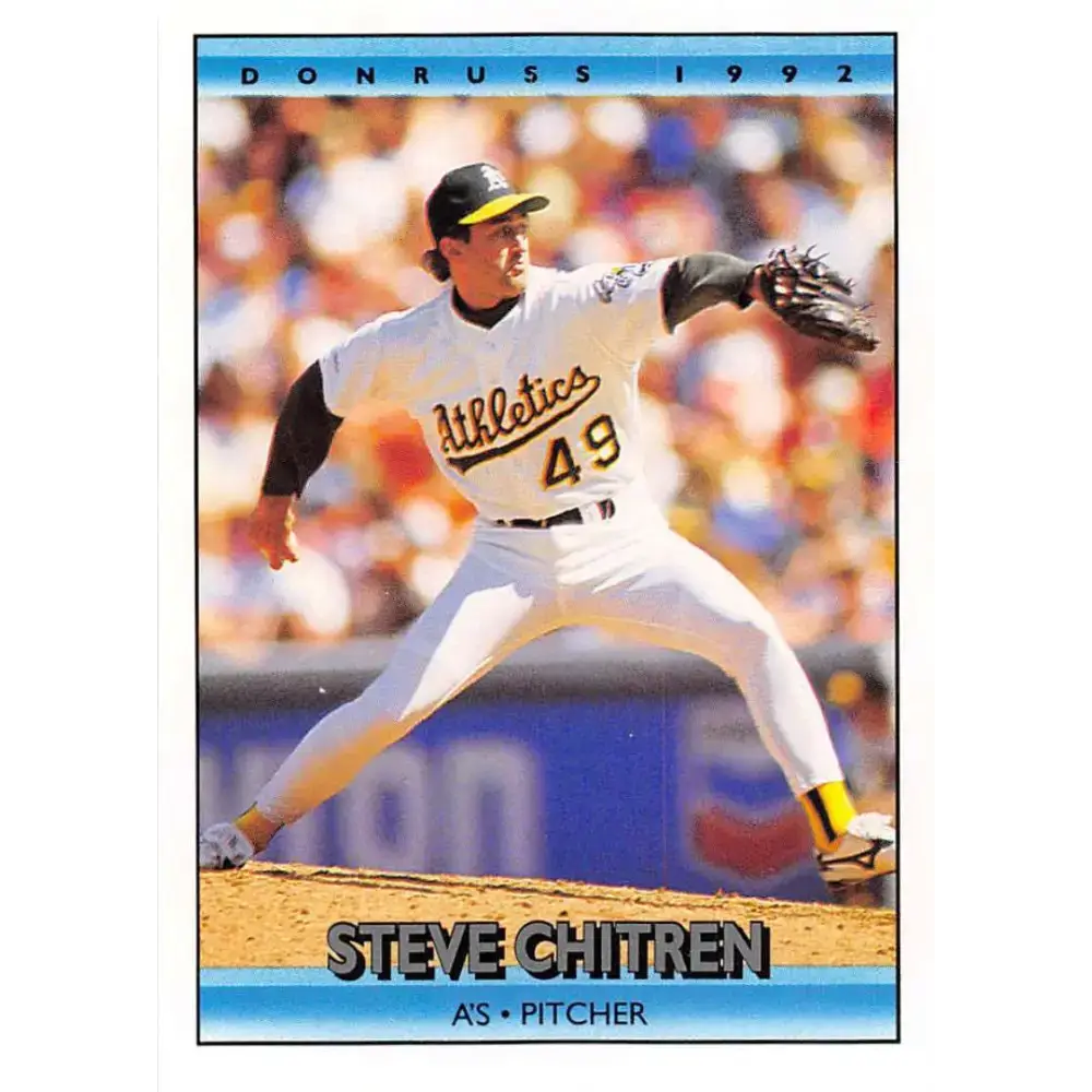 1992 Donruss #385 Steve Chitren NM-MT Oakland Athletics Baseball Card - Baseball Card Single