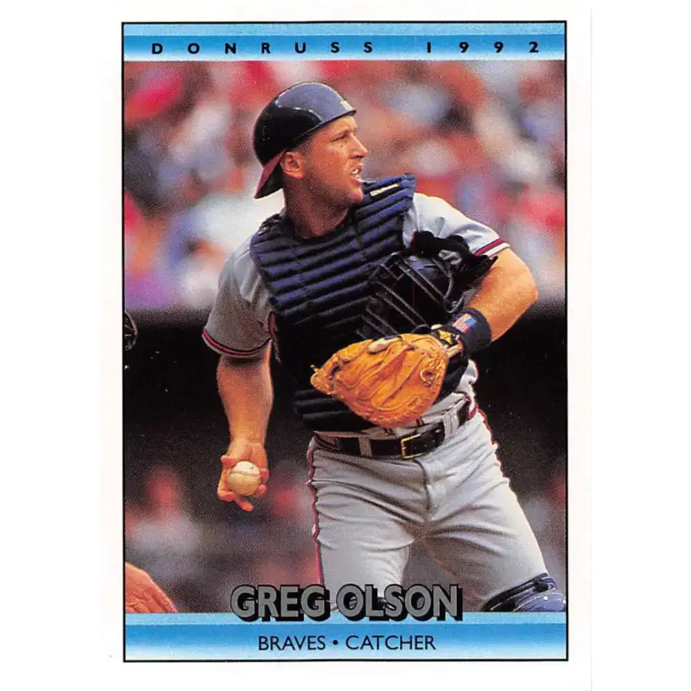 1992 Donruss #386 Greg Olson NM-MT Atlanta Braves Baseball Card - Baseball Card Single