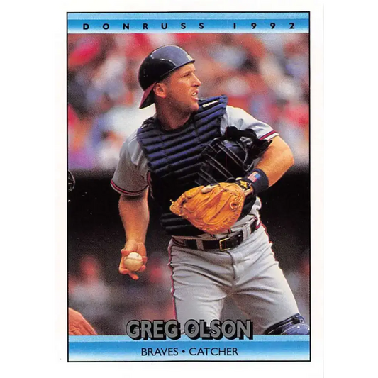 1992 Donruss #386 Greg Olson NM-MT Atlanta Braves Baseball Card - Baseball Card Single