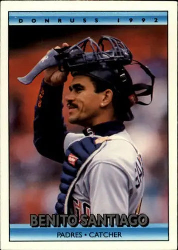 Benito Santiago baseball card from 1992 Donruss #40 Padres, original gloss sports card