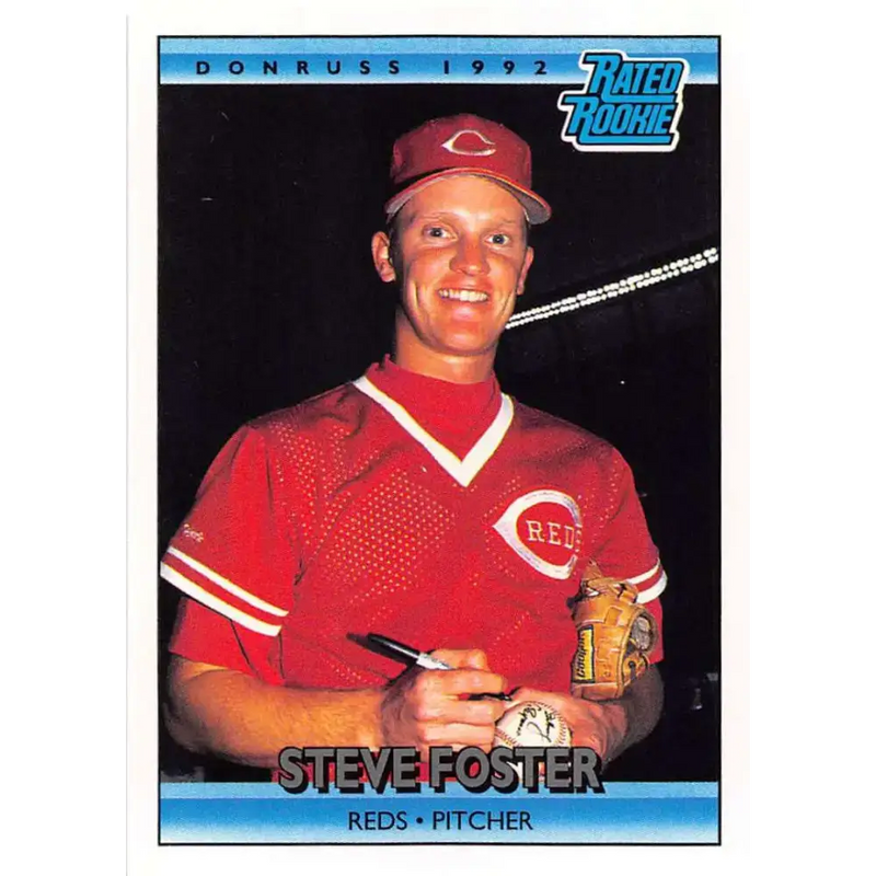 1992 Donruss #420 Steve Foster RR NM-MT RC Rookie Cincinnati Reds Baseball Card - Baseball Card Single