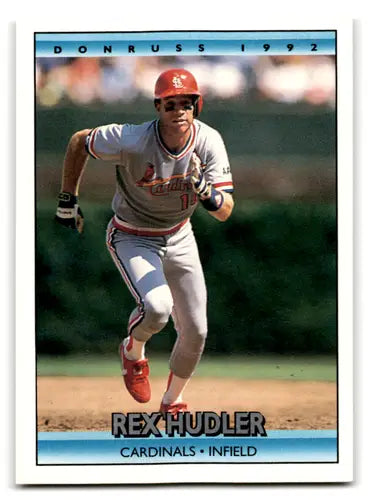 Rex Hudler baseball card from 1992 Donruss with original gloss and mint Cardinals condition