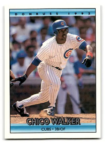 Original gloss Chico Walker baseball card from 1992 Donruss featuring mint Cubs ID 67131