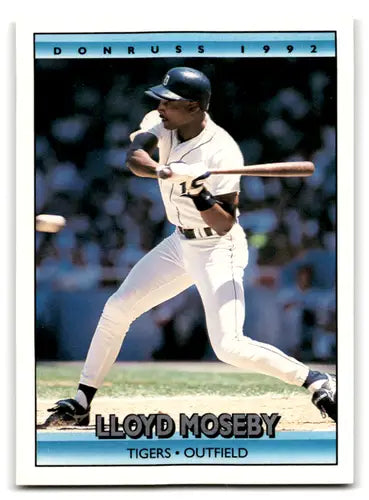 Original gloss Lloyd Moseby baseball card from 1992 Donruss Tigers in near mint condition