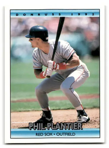 Original gloss Phil Plantier baseball card featuring Red Sox player from 1992 Donruss