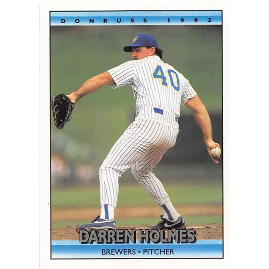 1992 Donruss #504 Darren Holmes NM-MT Milwaukee Brewers Baseball Card - Baseball Card Single