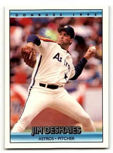 Original gloss Jim Deshaies Houston Astros baseball card from 1992 Donruss #515