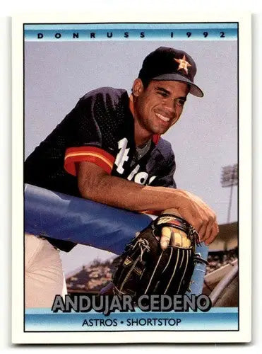Original gloss andujar cedeno Houston baseball card from 1992 Donruss #549